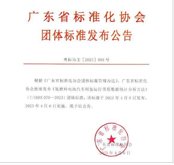 全國首個氫燃料電池汽車用氫運行里程團體標(biāo)準(zhǔn)發(fā)布！